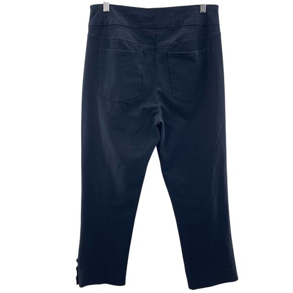 Soft Surroundings Essential Superla Cropped Button Navy Pull On Cropped Pants S - Picture 6 of 9
